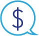economie icon of dollar sign in speech bubble